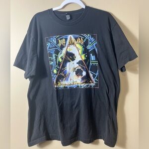 Tultex Def Leppard Hysteria Graphic Black T-Shirt XL Rock Band Tee 80’s‎ Grunge